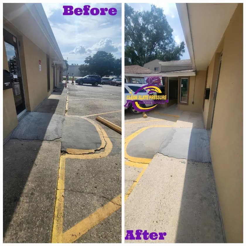 Concrete before and after