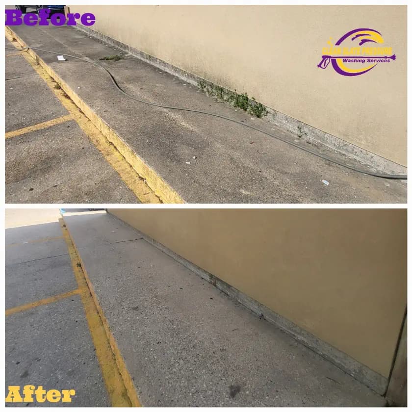 Concrete before and after