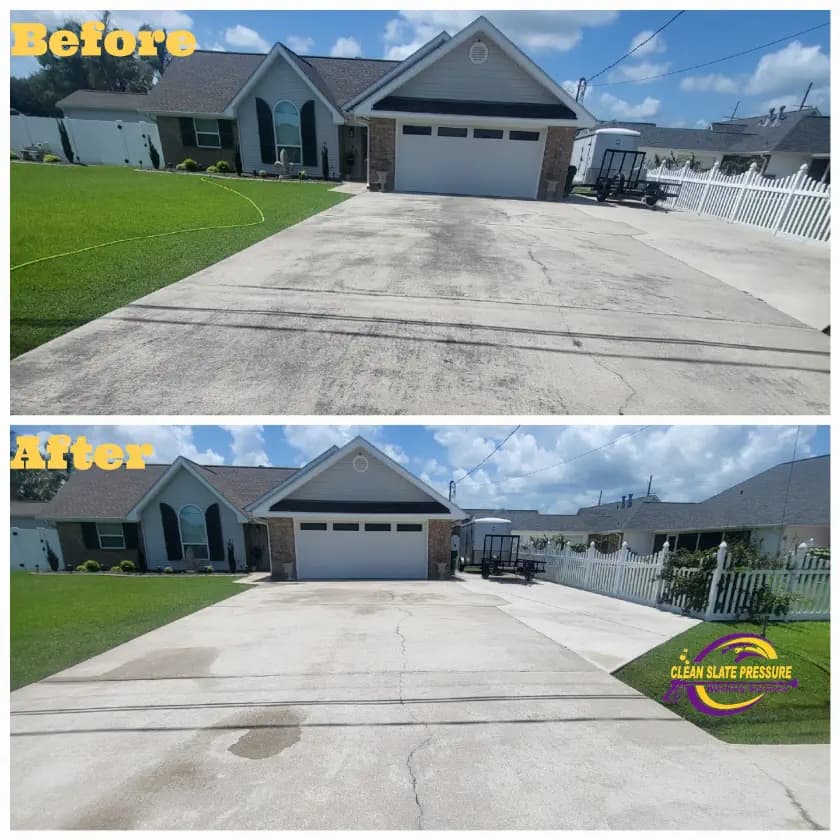 Driveway before and after