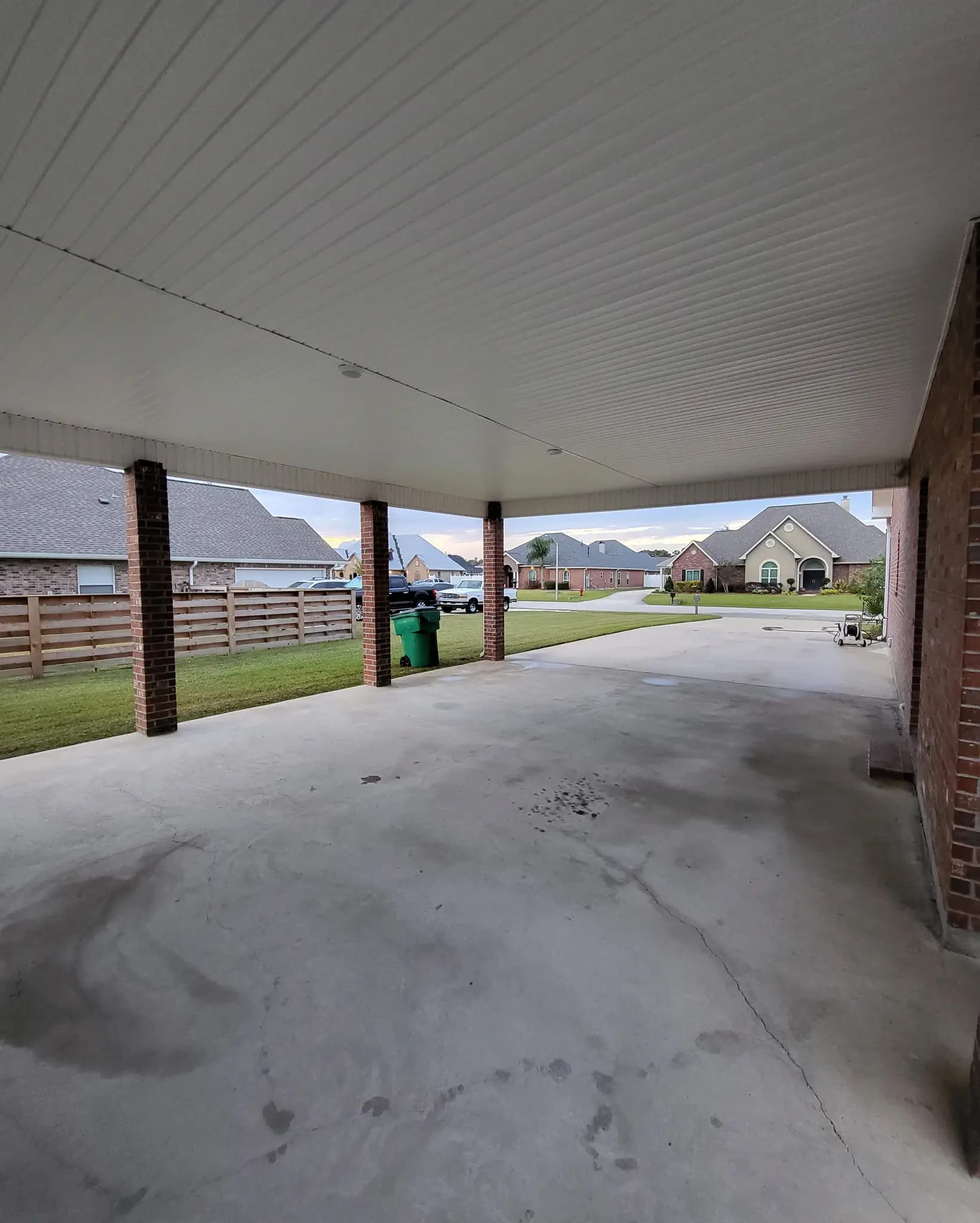 Clean driveway after pressure washing