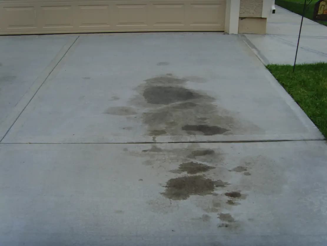 Oil stain on concrete