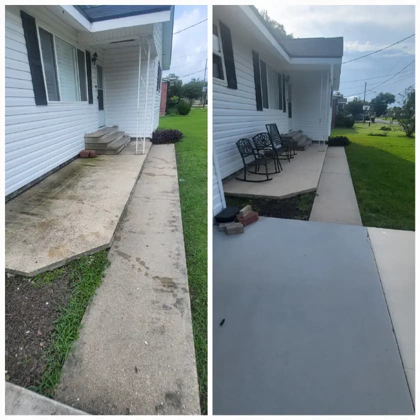 Patio cleaning before and after 2