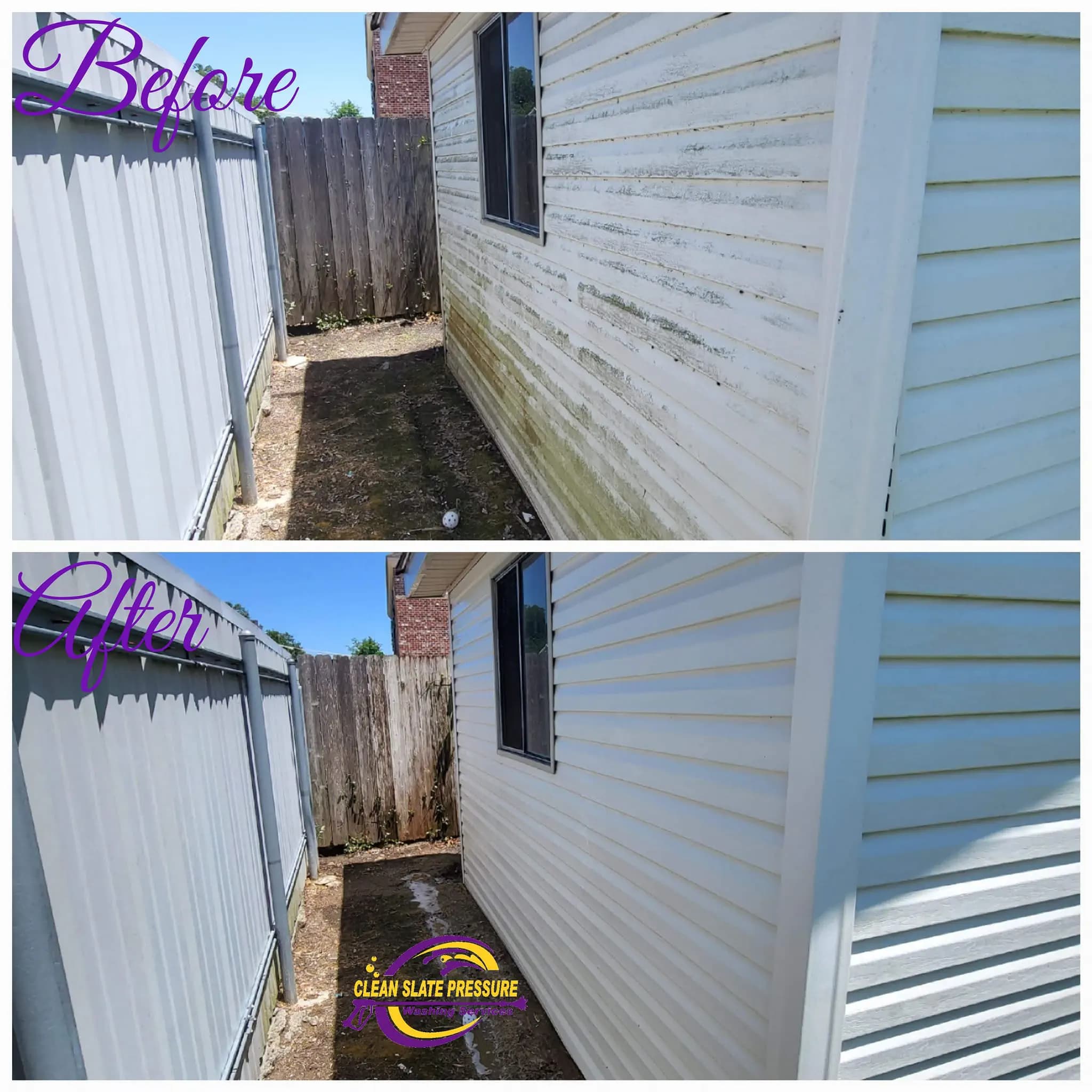 Siding cleaning before and after 2